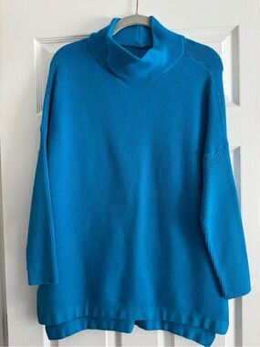 Blue Turtleneck Women's Sweater